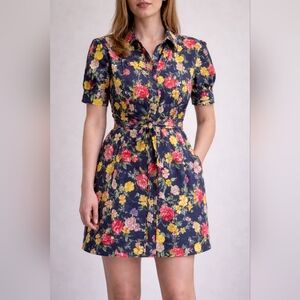 Marissa Webb Floral Shirt Dress Mini Medium